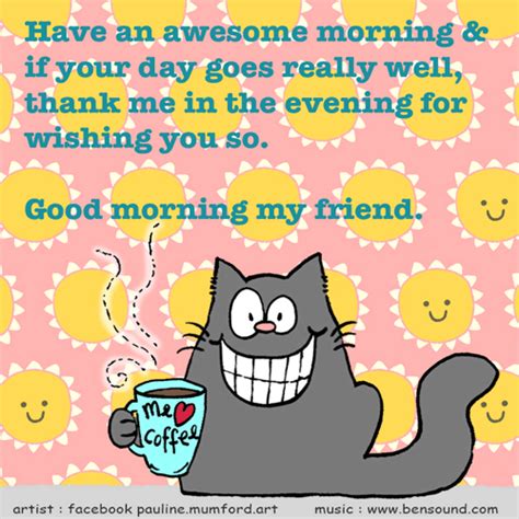 Cat And Coffee Good Morning Free Good Morning Ecards Greeting Cards