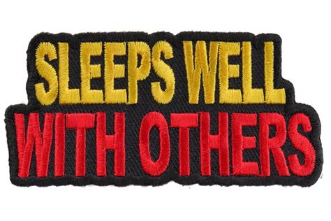 Sleeps Well With Others Red Yellow Funny Iron On Patch Embroidered Patches By Ivamis Patches