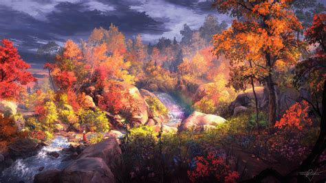 Free download high quality wallpapers advanced search filters. 1920x1080 Fantasy Autumn Painting 4k Laptop Full HD 1080P ...