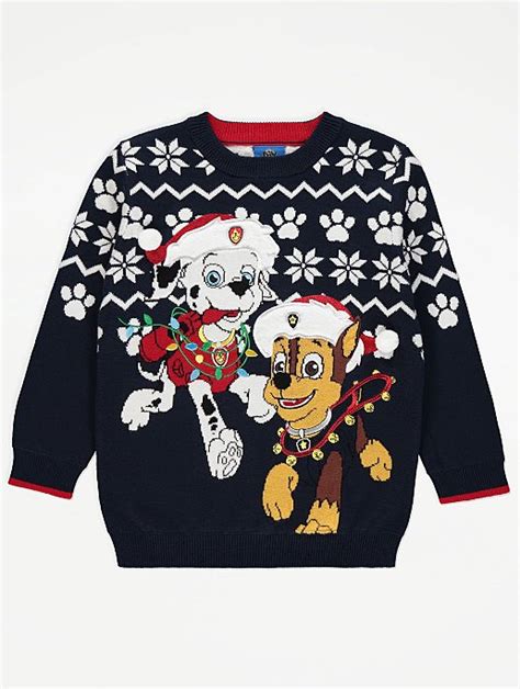 Paw Patrol Navy Christmas Jumper Kids George At Asda