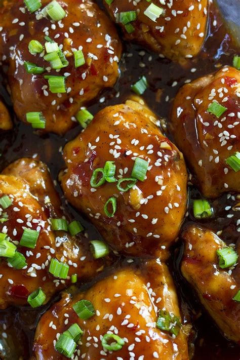 Sticky Baked Asian Chicken Thighs Freutcake