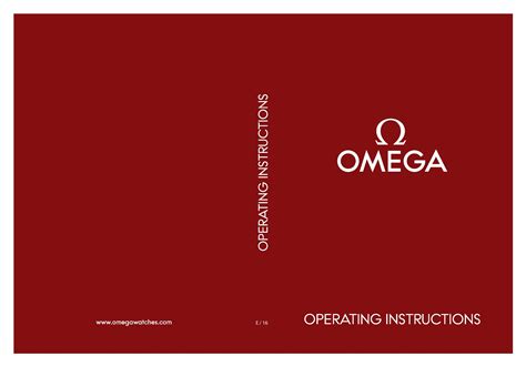 Omega User Manual Speedywatches