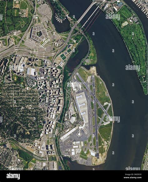 Aerial Photo Map Of Ronald Reagan Washington National Airport And Stock