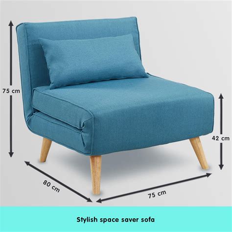 Sarantino Single Seater Blue Linen Adjustable Corner Sofa Bunnings