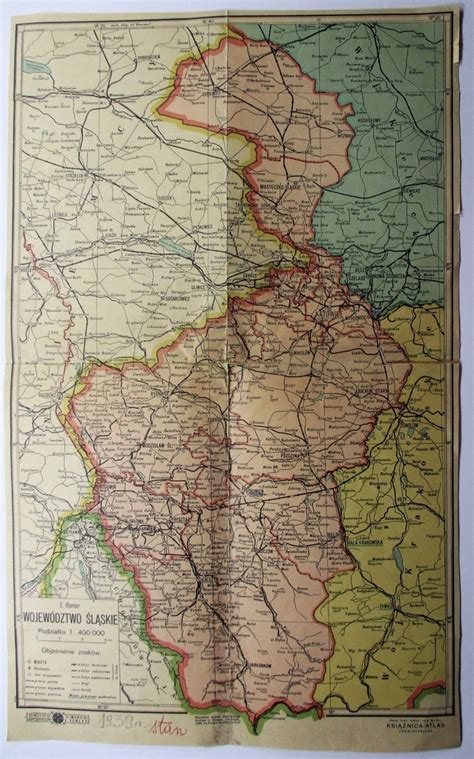 Mapa Województwo Śląskie 1939 Rok Zaolzie 24x39 Cm 7310311742