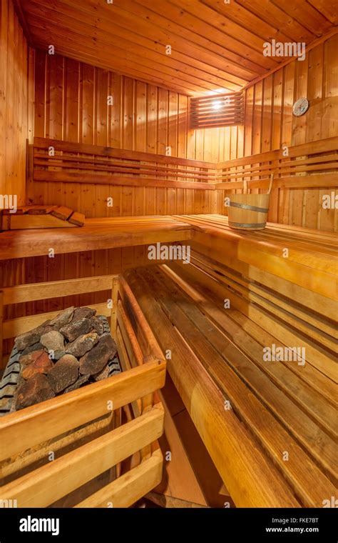 View Of Classic Wooden Sauna Stock Photo Alamy