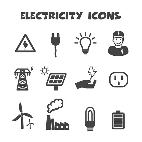 Electricity Icons Symbol 633137 Vector Art At Vecteezy