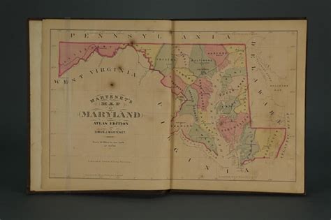 Martenets Map Of Maryland 1866