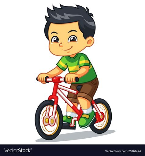 Boy Riding New Red Bicycle Download A Free Preview Or High Quality