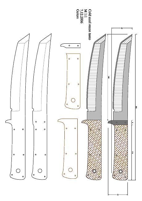 (the tutorial to make this knife is here.) here is the pattern that i drew for this knife. Printable Tanto Knife Templates