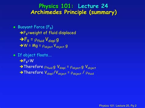 PPT - Physics 101: Lecture 25 Fluids in Motion: Bernoulli's Equation ...