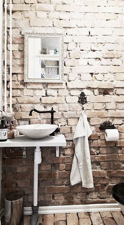 Create An Elegant Statement With A White Brick Wall Brick Bathroom