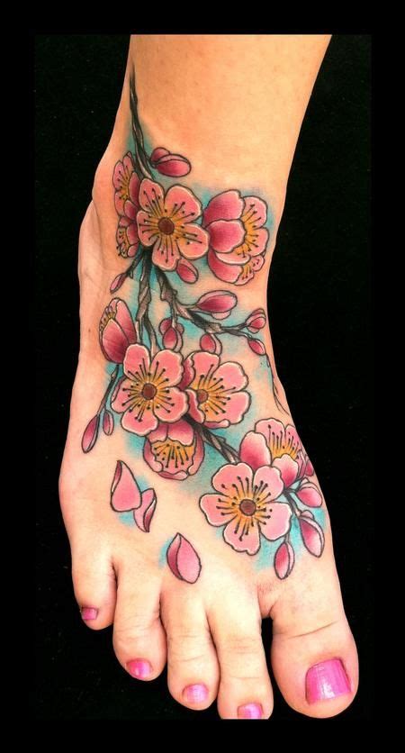 50+ floral tattoo ideas | bein kemen. Brent Olson - cherry blossom color traditional tattoo ...