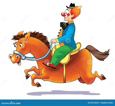 Clown On A Horse Stock Illustration Illustration Of Occasions 92318296