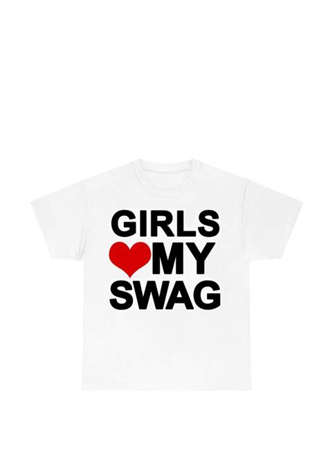 Girl Heart My Swag White Tee Trending Shirts Trendy Shirts Streetwear Shirts Emo Style