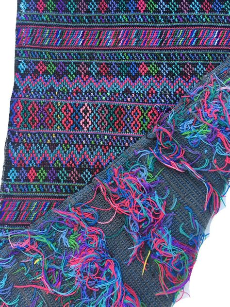 Gray Guatemalan Fabric Vintage Loomed Guatemala Multi Color Etsy