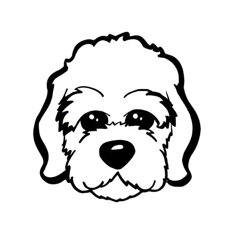 Puppy Dog Face Black And White Cartoon Contour Line Clipart Etsy India