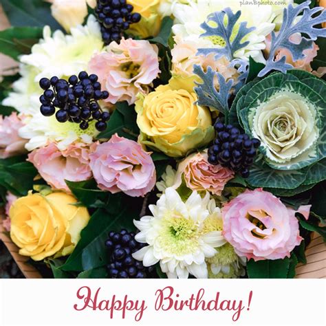 October Birthday Bouquet Image With Beautiful Autumn Flowers