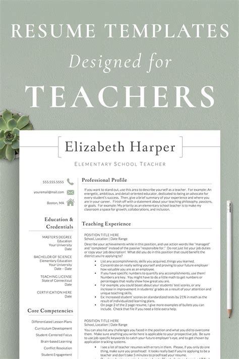 Get Landeds Teacher Resume Templates Are Designed Specifically For