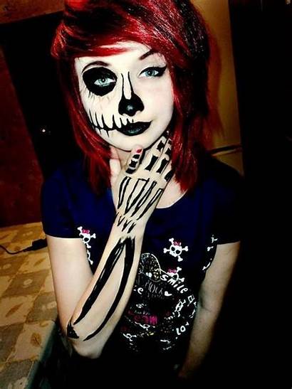 Makeup Halloween Skeleton Face Hair Scene Skull