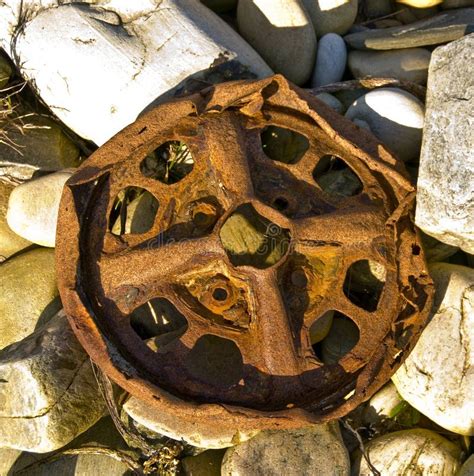 Rust Car Wheel Stock Photo Image Of Pebbles Crush Stone 8810904