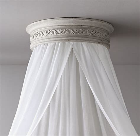 Madison crown top bed (twin). Vintage Grey Carved Wood Canopy Ceiling Bed Crown