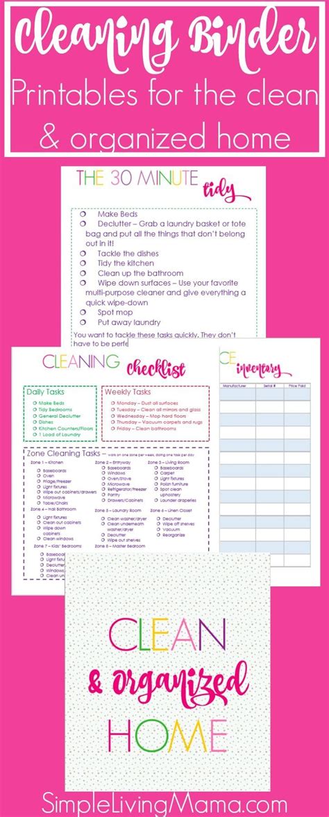 The Clean And Organized Home Planner Includes Several Printables To Help You Create A Cleaning