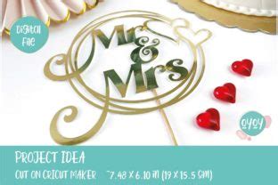 Mr Mrs Cake Topper Svg With Frame Graphic By Oyoystudiodigitals