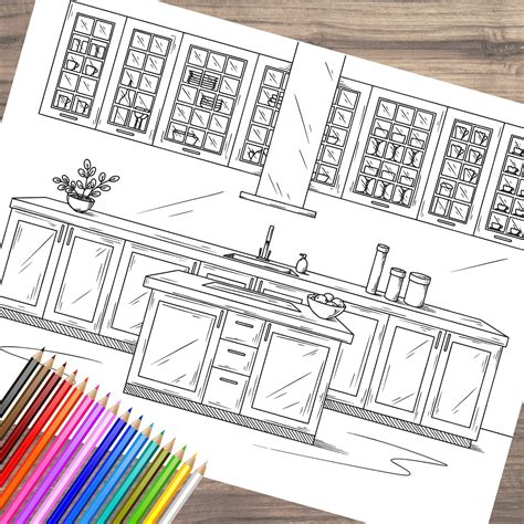 20 Interior Design Coloring Pages Printable Adult Coloring Etsy