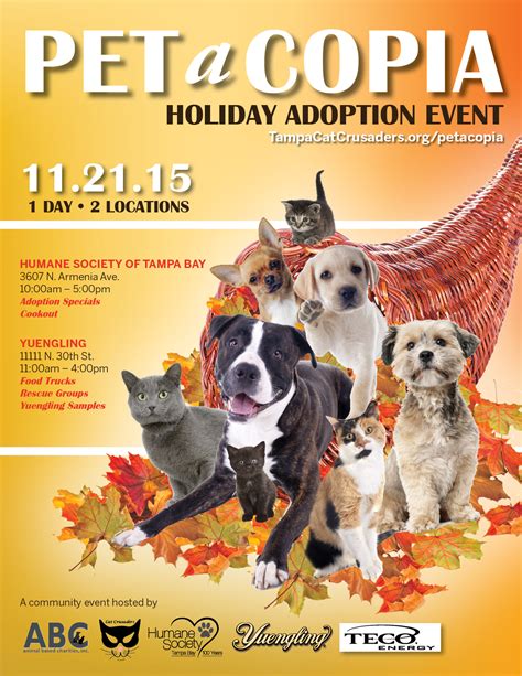 Check the animal services adoption events calendar for additional pet adoption opportunities in the community. PET-A-COPIA Holiday Adoption Event - (formerly ...