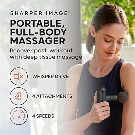 Sharper Image Deep Tissue Portable Percussion Massage Gun Powerboost Move Full Body Back