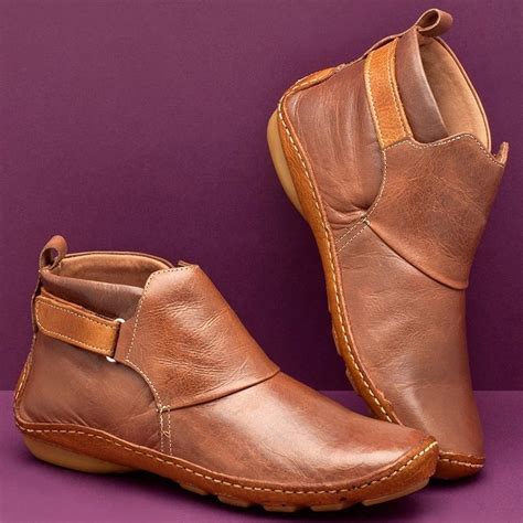 Us 4399 Women Casual Comfy Daily Adjustable Soft Leather Booties