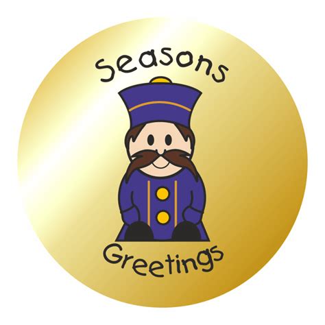 Gold Seasons Greetings Stickers
