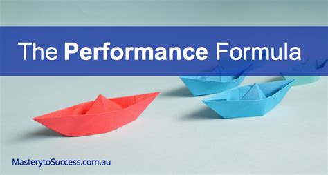 How Do You Improve Your Performance With A Simple Formula