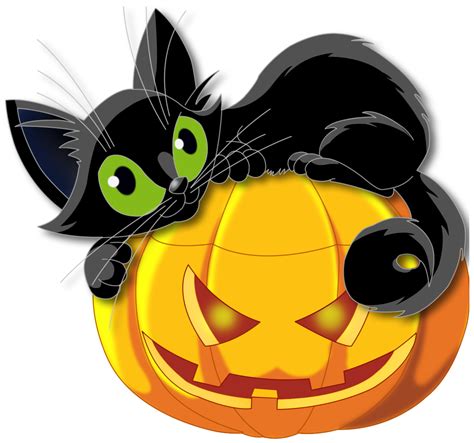 Pumpkin Again Black Cat Halloween Halloween Cat Cartoon Clip Art