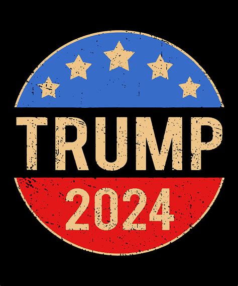 Trump 2024 Retro Campaign Button Digital Art by Agus Wahono