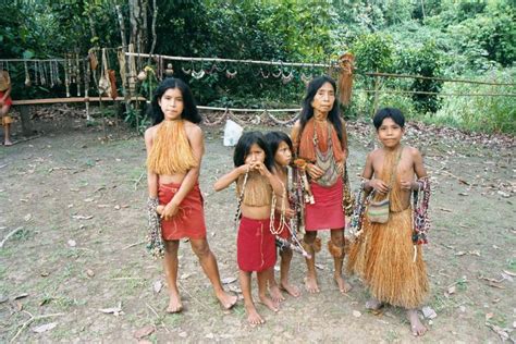 Amazon Jungle Women Local Amazon Tribe Family On Sinchucuy Lodge Jungle Trek Near Iquitos