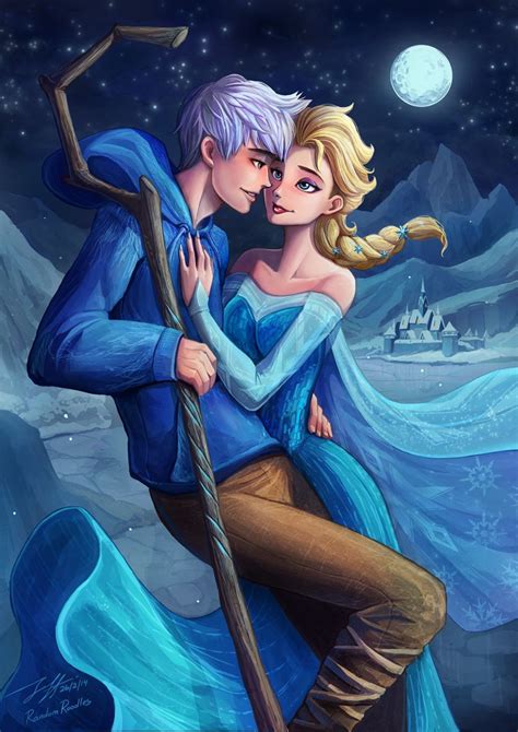 Jelsa Rise Of The Brave Tangled Dragons Wiki Elsa E Jack Jack Frost