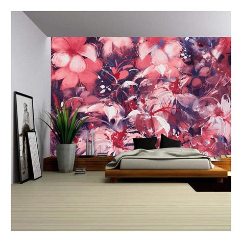 Wall26 Seamless Abstract Flowersoil Panting Style Removable Wall