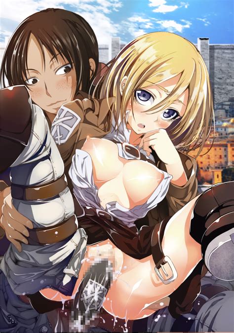 Rule 34 2girls Attack On Titan Blonde Hair Blue Eyes Breasts Censored Christa Lenz Clothed Sex