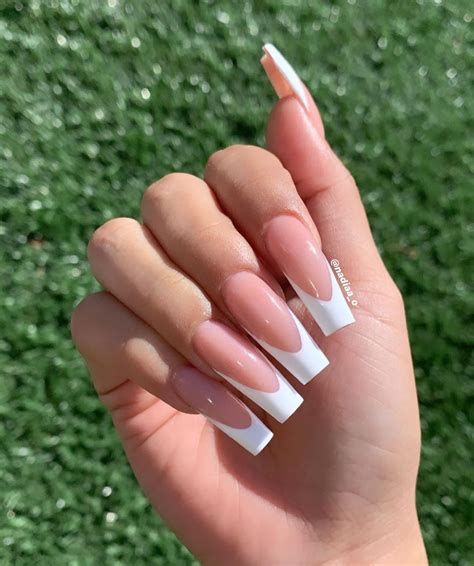 Long French Nails French Acrylic Nails Square Acrylic Nails Pretty Acrylic Nails Best