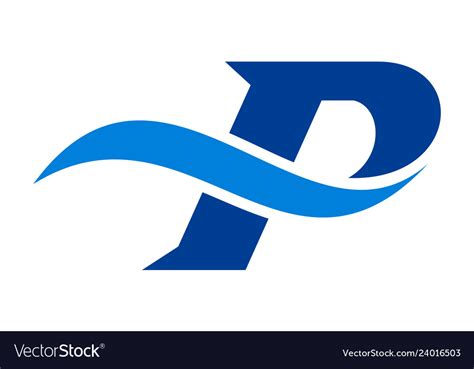Letter P Blue Icon Logo Concept Design Royalty Free Vector