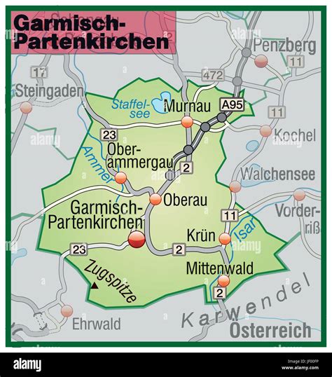 Mapa De Garmisch Partenkirchen Con La Red De Transporte En Color Verde