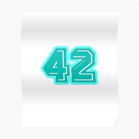 Light Blue Number 42 Poster For Sale By Sport Lblue Redbubble