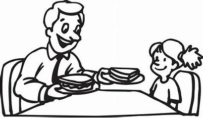 Daughter Dad Father Cartoon Clip Clipart Eating
