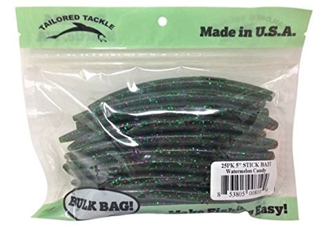 Stick Bait 5 25 Pack Bulk Bag Soft Plastic Worm Bass Fishing Lure Free