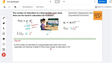 Geometric Sequences And Exponential Functions Youtube