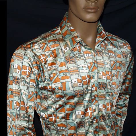 70s Vintage Butterfly Collar Mens Shirt M Dressthatman