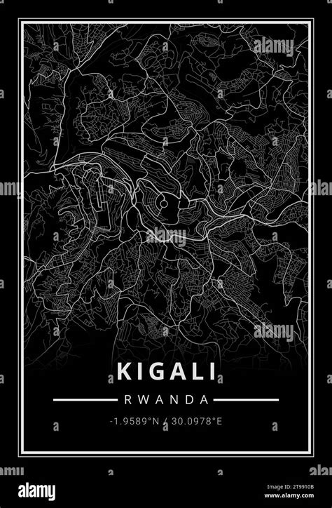 Street Map Art Of Kigali City In Rwanda Africa Stock Photo Alamy