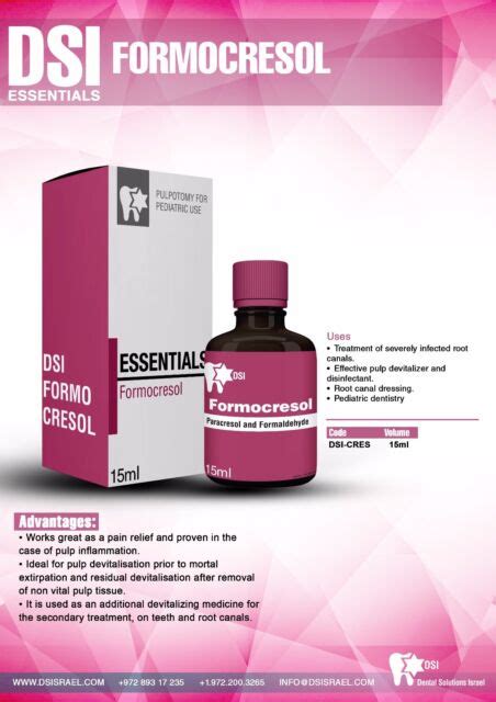 Dental Dsi Essentials Formocresol 15ml 5 Bottles Ebay